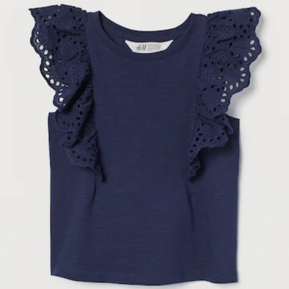 SOLD//Girl’s H&M Ruffle Trimmed Top